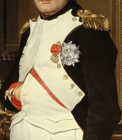 Detail of Napoleon Bonaparte in his Study, 1812 (detail) by Jacques Louis David